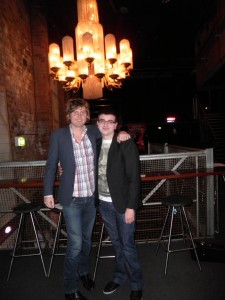 Kevin & Adam before the Basement Birds show at The Metro Theatre, George St., Sydney (August 20, 2010).