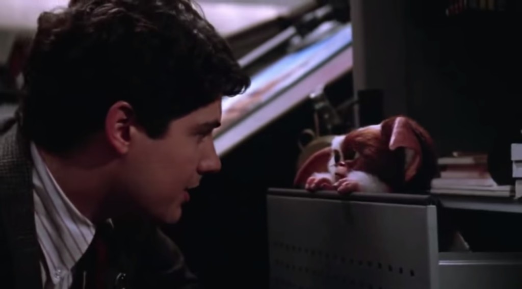 Billy (Zach Galligan) learns a valuable lesson in water conservation in Gremlins 2: The New Batch.