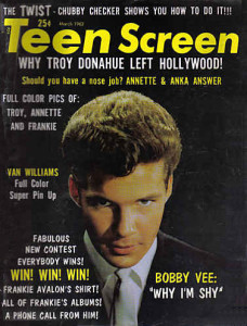 Shy guy on the March 1962 cover of Teen Screen (Photo: Bobby Vee official website).