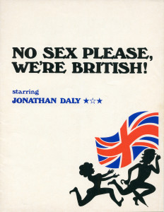 Program cover for No Sex Please, We're British (Adam Gerace private collection).