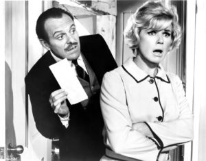 Terry-Thomas and Doris Day in Where Were You When the Lights Went Out? (via Wikimedia Commons).